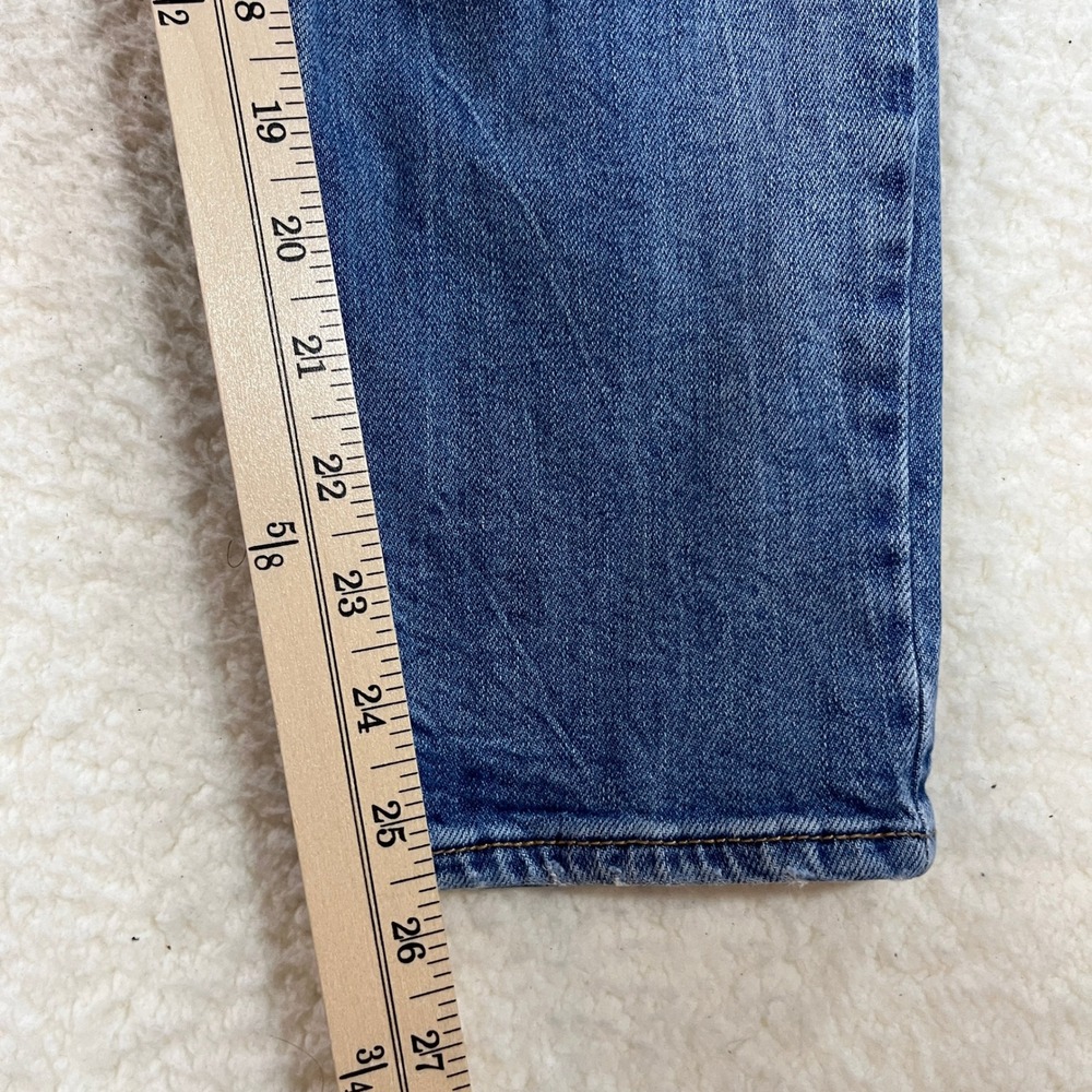 Old Navy Jeans Womens 10 Blue Power Straight High Rise Distressed Ripped - Picture 2 of 9